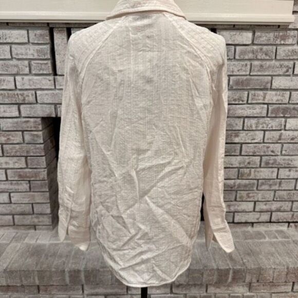 NWT Everlane The City Stripe Shirt Womens Size 6 Button Down Long Sleeve Bone - Picture 10 of 16